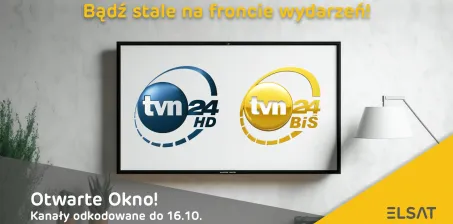 Bądź stale na froncie wydarzeń! TVN24 HD i TVN24 BiS HD odkodowane do 16.10.