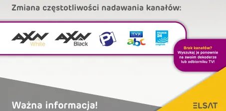 Ważna informacja! Zmiana częstotliwości nadawania wybranych kanałów