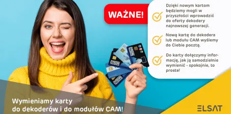 Ważna informacja! Wymieniamy karty do dekoderów i do modułów CAM!