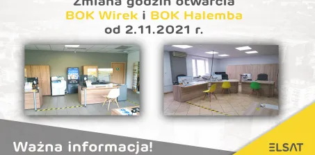 WAŻNA INFORMACJA! Zmiana godzin pracy BOK w Rudzie Śląskiej - Wirku i w Rudzie Śląskiej - Halembie